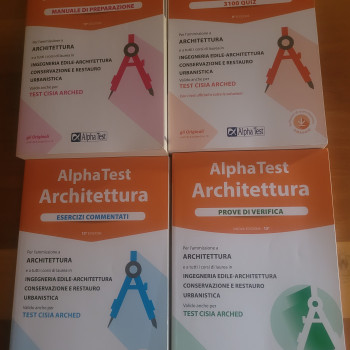 AlphaTest architettura manuale di preparazione, 4 volumi, come nuovo