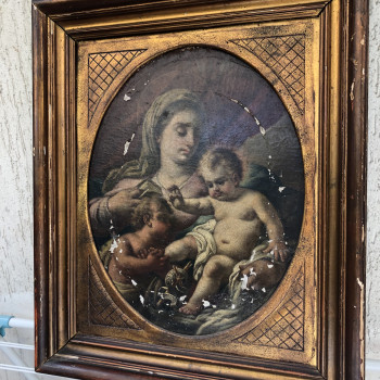 Dipinto quadro del ‘700 Madonna con Bambino e San Giovannino (Paolo De Matteis?)