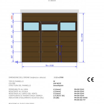 Portone sezionale UniPro 3,120 m x 2,700 m